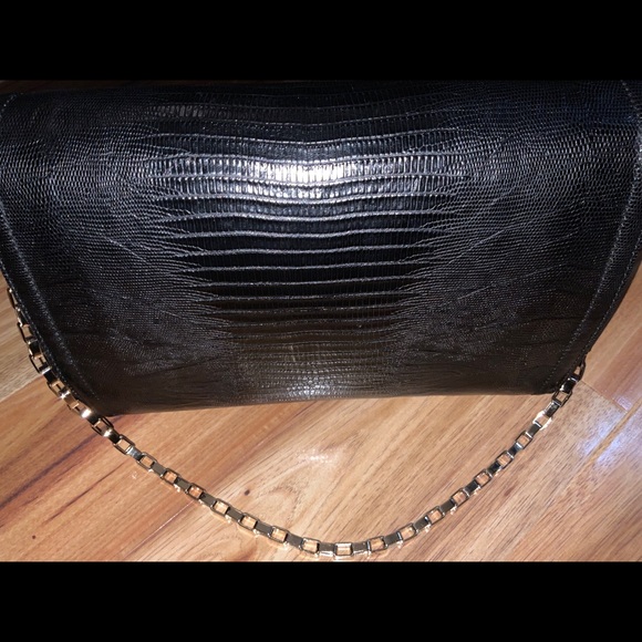 Kate Spade Black Large Scarlette Carroll Park Embossed Exotic Bag - Picture 5 of 10
